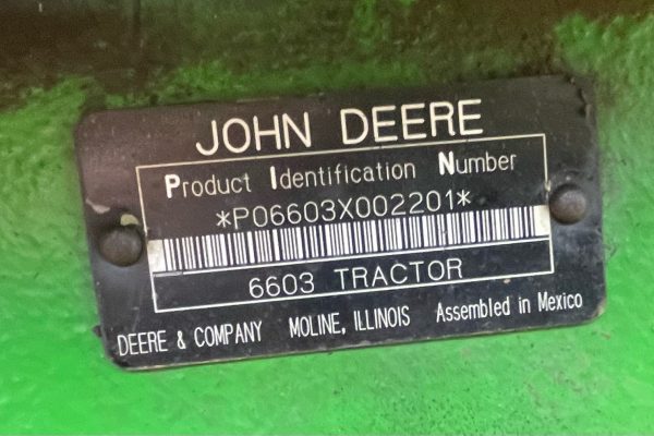 Photo of JOHN DEERE JD 6603 4WD FARM TRACTOR SN:P06603X002201 WITH ENCLOSED CAB (UTILITY):
