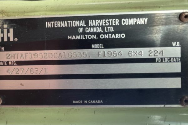 Photo of 1983 INTERNATIONAL F1954 S-LINE TANDEM AXLE DUMP TRUCK VIN:2HTAF1952DCA16535 WITH 20' SCOTT GRAIN BED W-60
